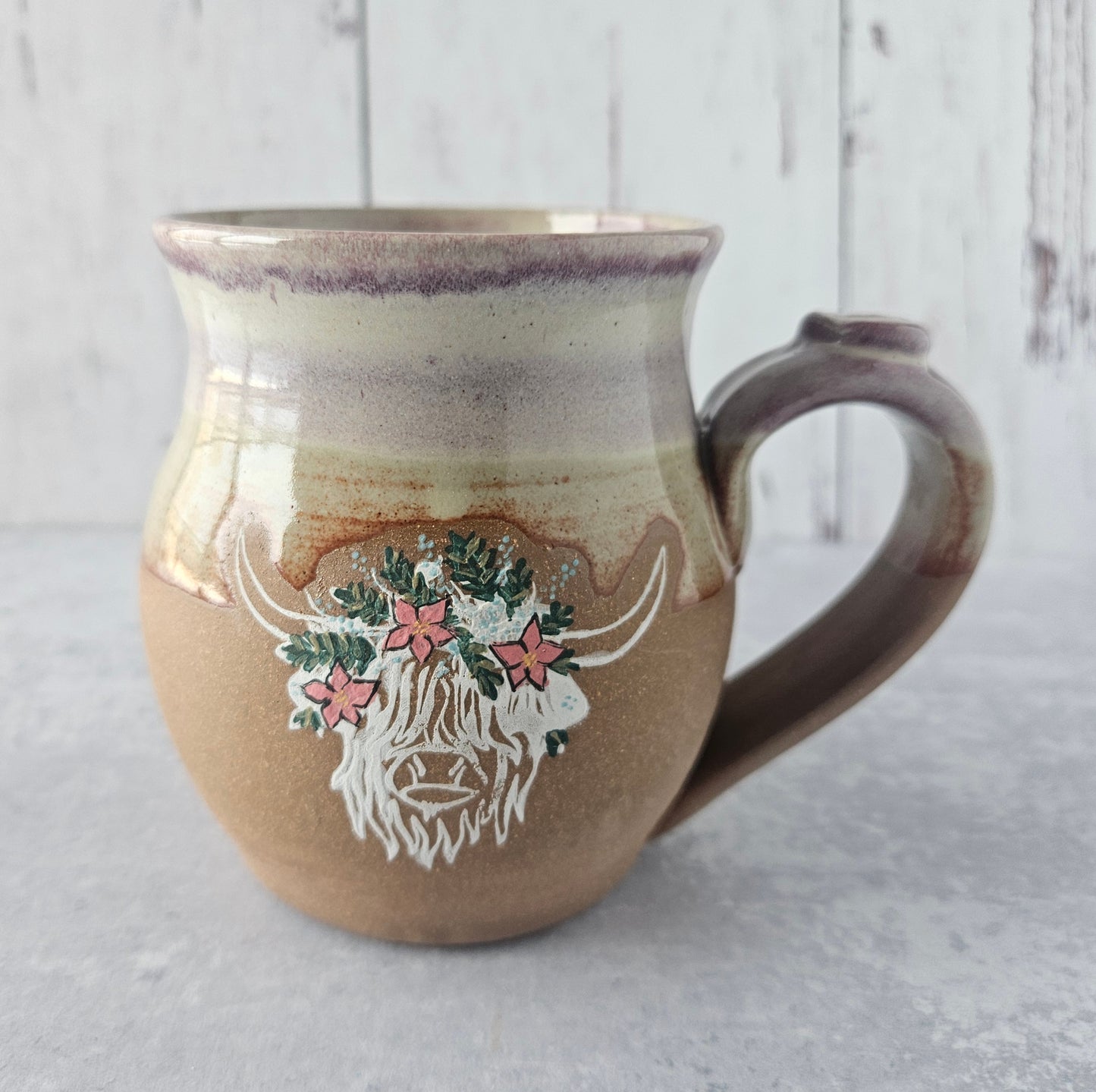 Christmas Highland Mug | 14 oz. Pink