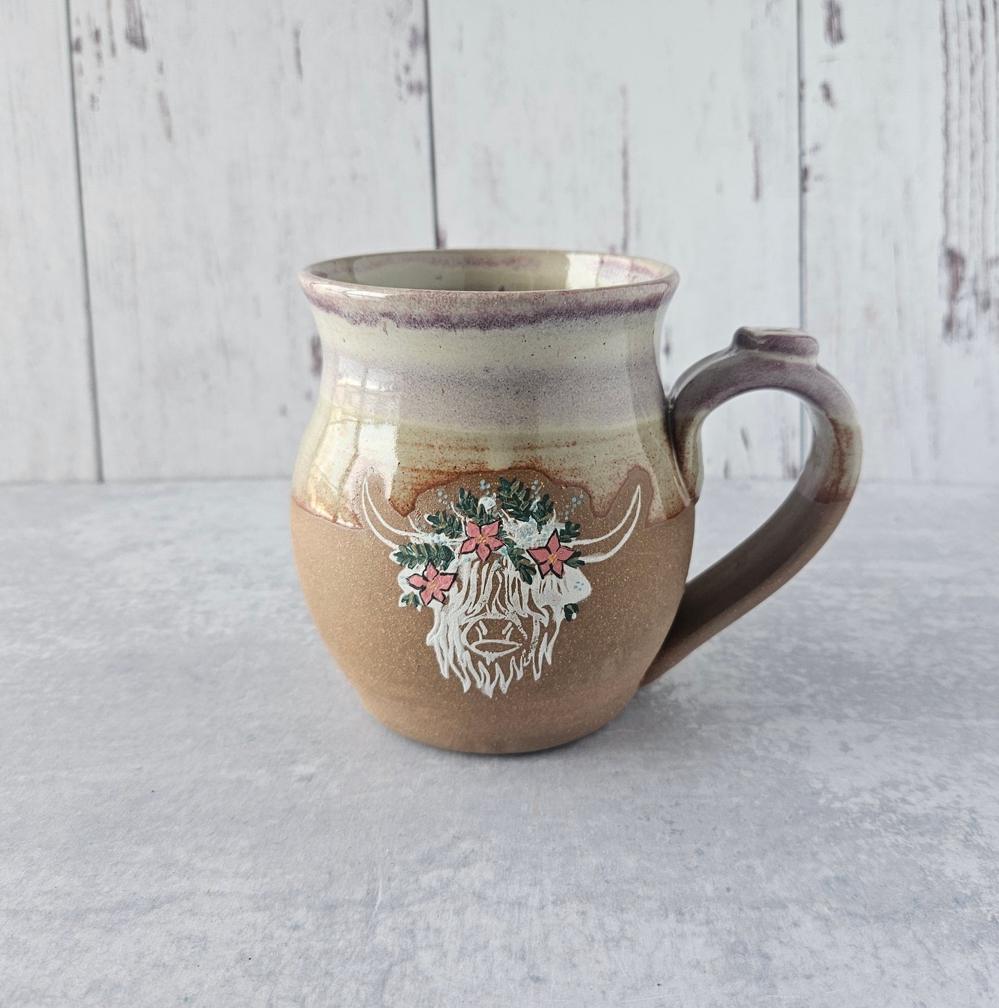 Christmas Highland Mug | 14 oz. Pink