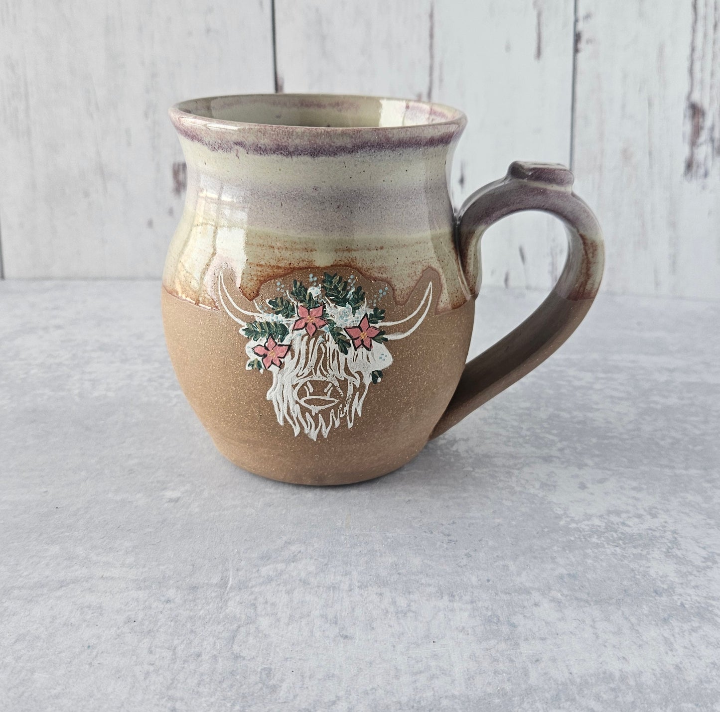 Christmas Highland Mug | 14 oz. Pink